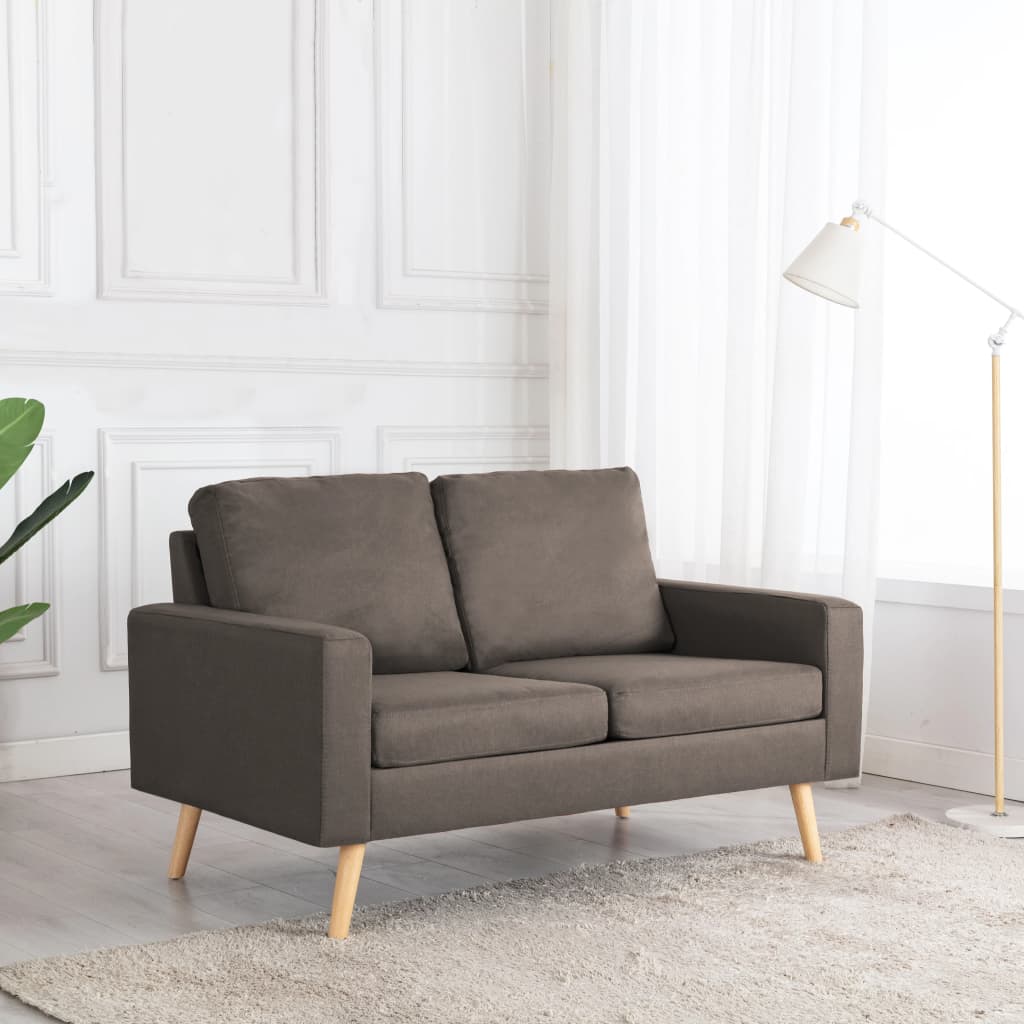 Tweezitsbank stof taupe Tweezitsbank stof taupe