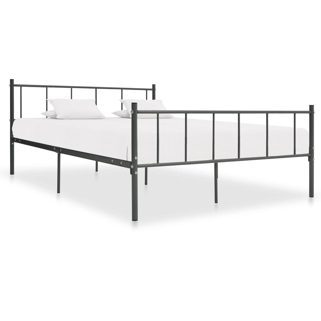 Bedframe metaal grijs 200x200 cm