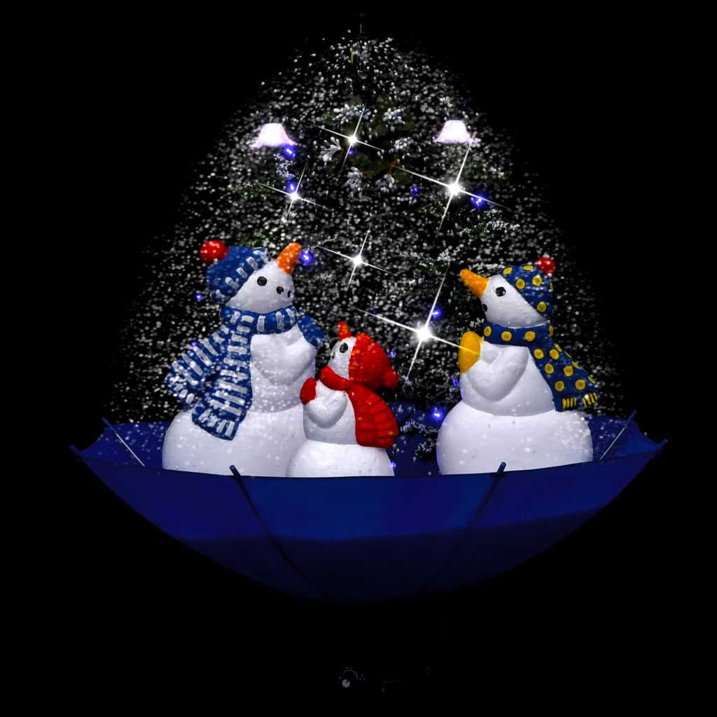 Kerstboom sneeuwend met paraplubasis 75 cm PVC blauw Kerstboom sneeuwend met paraplubasis 75 cm PVC blauw