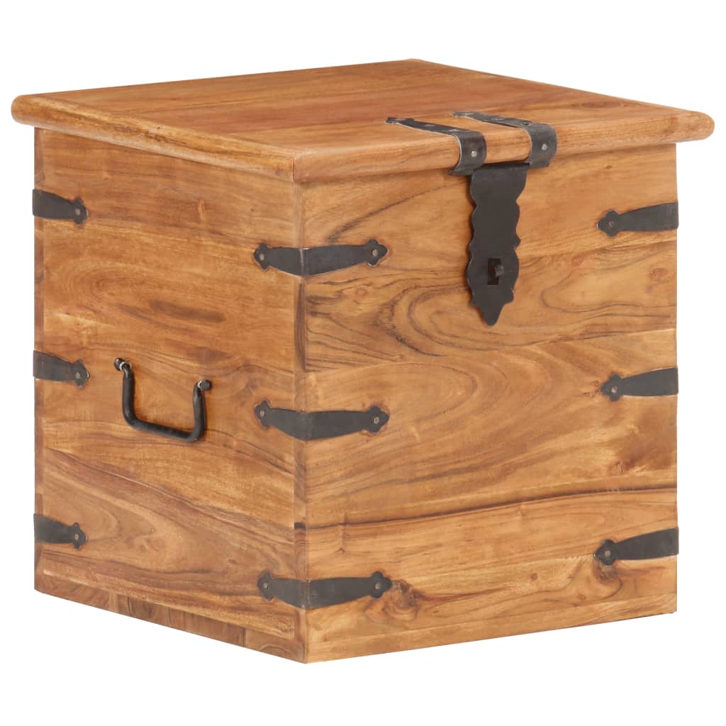 Opbergkist 40x40x40 cm massief acaciahout Opbergkist 40x40x40 cm massief acaciahout