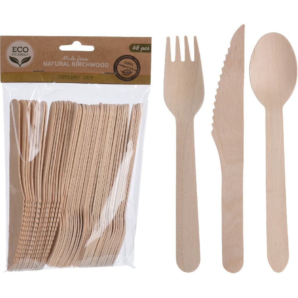 Houten Bestekset 48-delig Houten Bestekset 48-delig