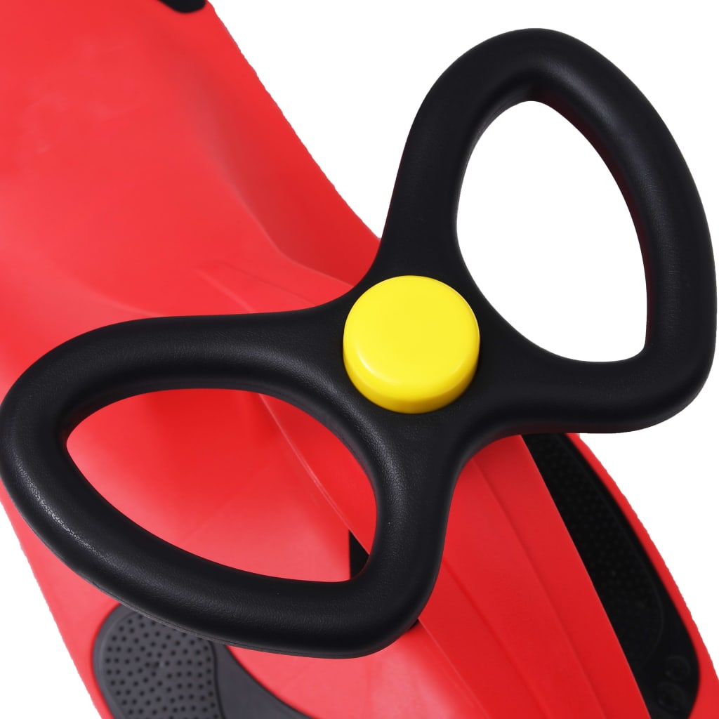 Loopauto wiebelend met toeter rood Loopauto wiebelend met toeter rood