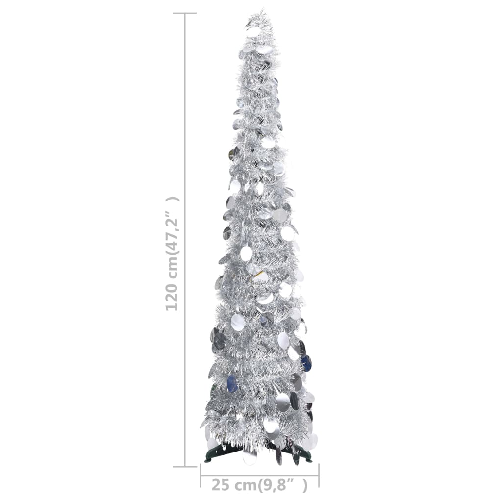 Kunstkerstboom pop-up 120 cm PET zilverkleurig Kunstkerstboom pop-up 120 cm PET zilverkleurig
