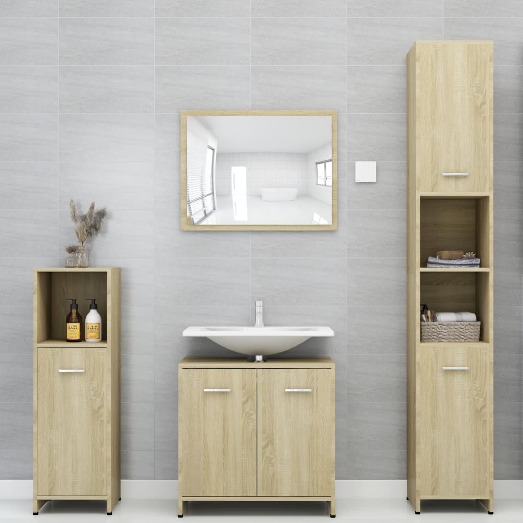 Badkamerkast 60x33x58 cm spaanplaat sonoma eikenkleurig Badkamerkast 60x33x58 cm spaanplaat sonoma eikenkleurig