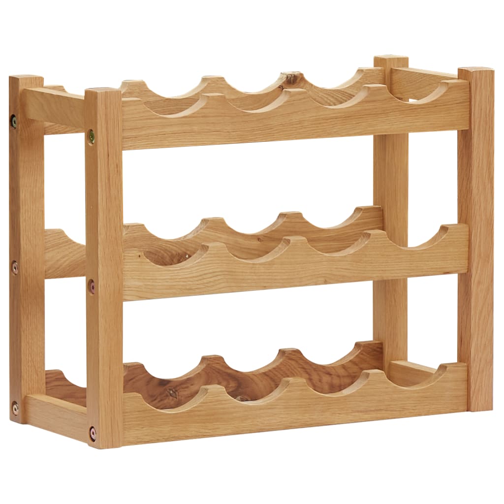 Wijnrek voor 12 flessen 47x21x36 cm massief eikenhout Wijnrek voor 12 flessen 47x21x36 cm massief eikenhout