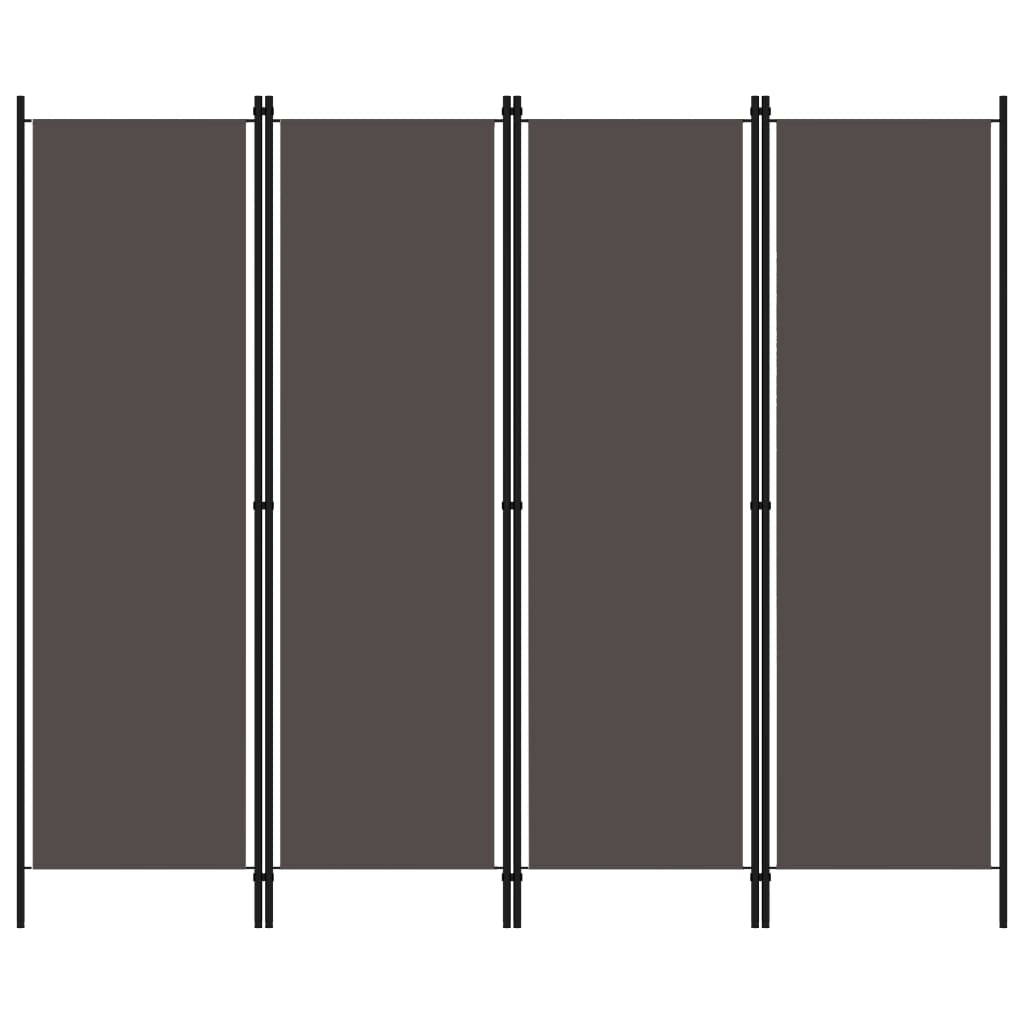 Kamerscherm met 4 panelen 200x180 cm antraciet Kamerscherm met 4 panelen 200x180 cm antraciet