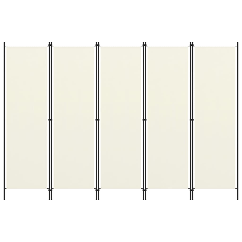 Kamerscherm met 5 panelen 250x180 cm crmewit Kamerscherm met 5 panelen 250x180 cm crmewit