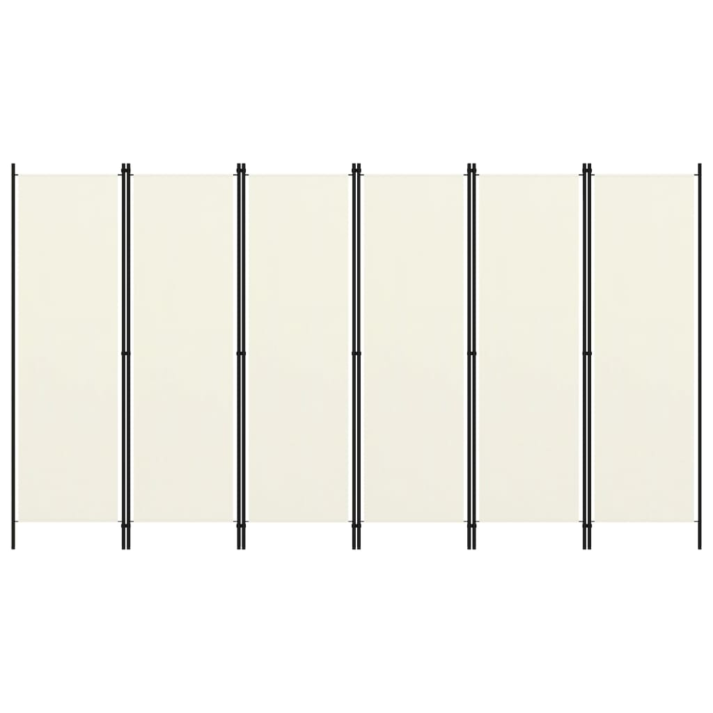 Kamerscherm met 6 panelen 300x180 cm crmewit Kamerscherm met 6 panelen 300x180 cm crmewit