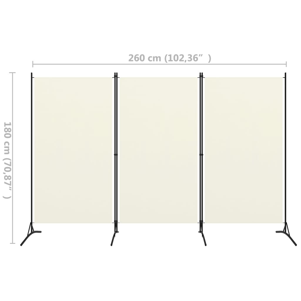 Kamerscherm met 3 panelen 260x180 cm wit Kamerscherm met 3 panelen 260x180 cm wit