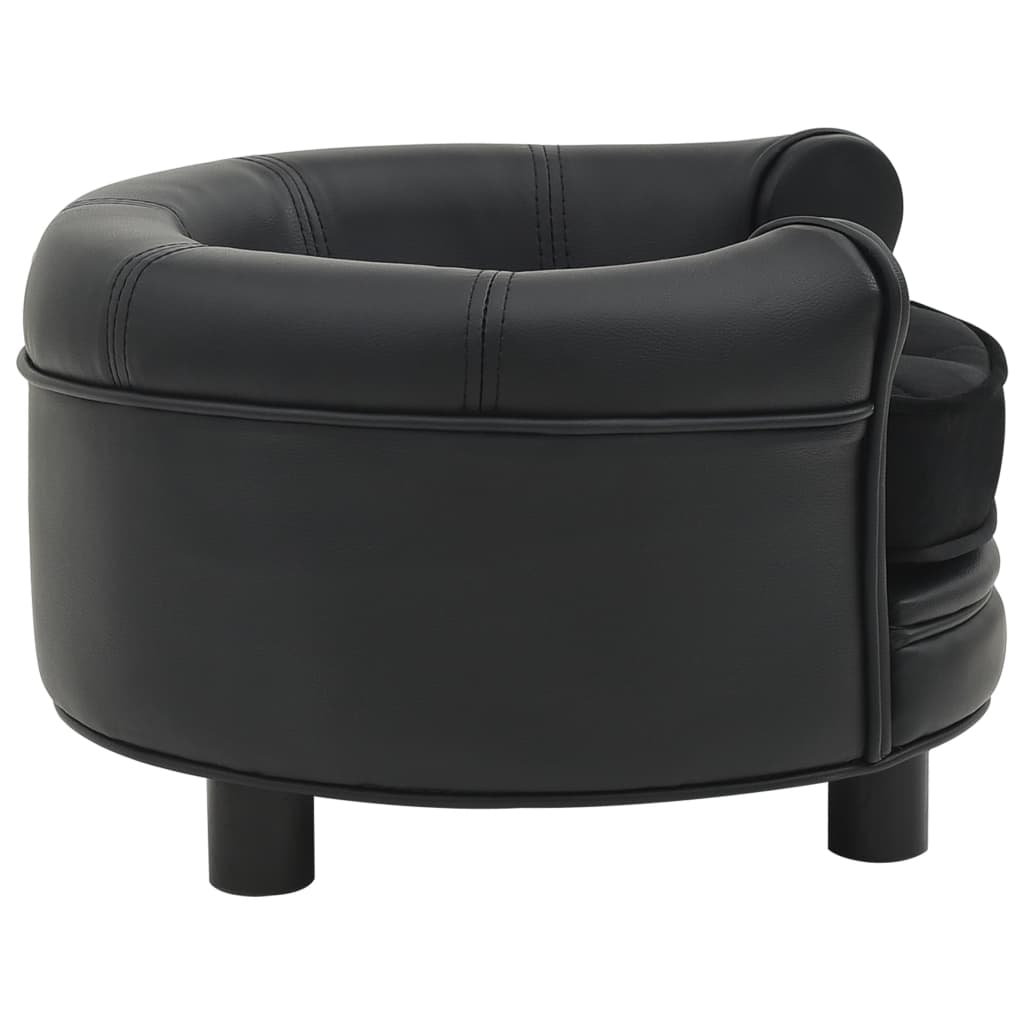 Hondenbank 48x48x32 cm pluche en kunstleer zwart Hondenbank 48x48x32 cm pluche en kunstleer zwart