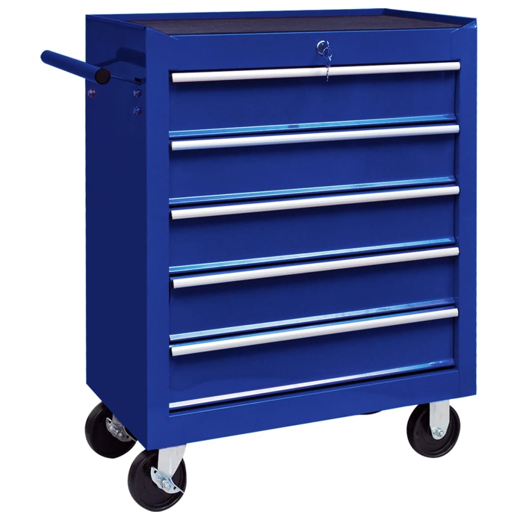 Gereedschapswagen met 5 lades blauw Gereedschapswagen met 5 lades blauw