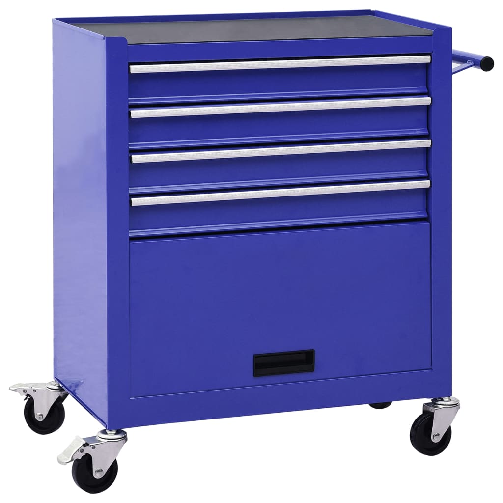 Gereedschapswagen met 4 lades staal blauw Gereedschapswagen met 4 lades staal blauw