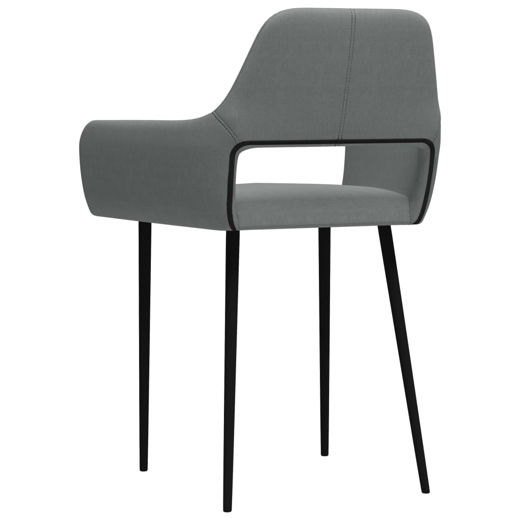 Eetkamerstoelen 2 st stof lichtgrijs Eetkamerstoelen 2 st stof lichtgrijs