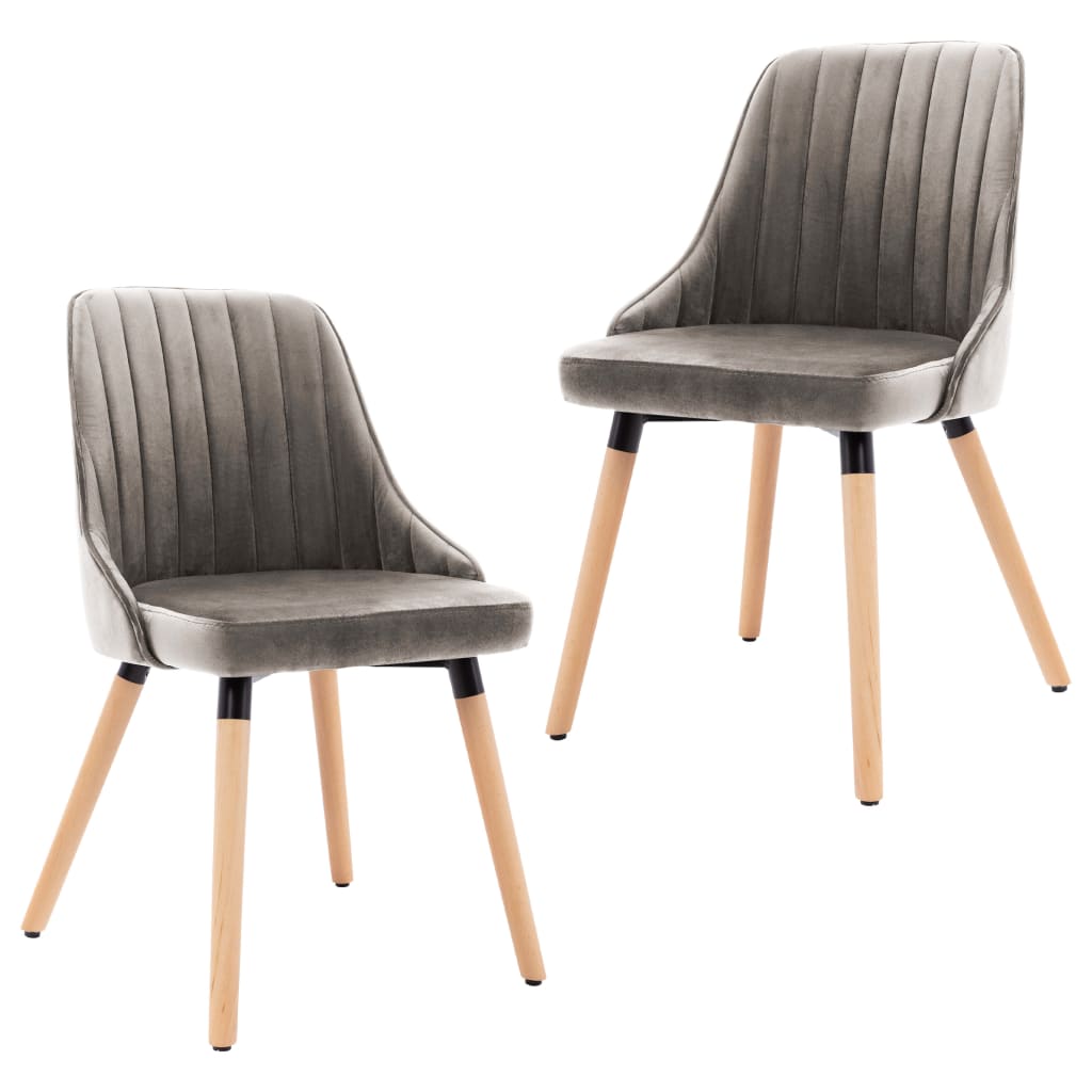 Eetkamerstoelen 2 st fluweel lichtgrijs Eetkamerstoelen 2 st fluweel lichtgrijs