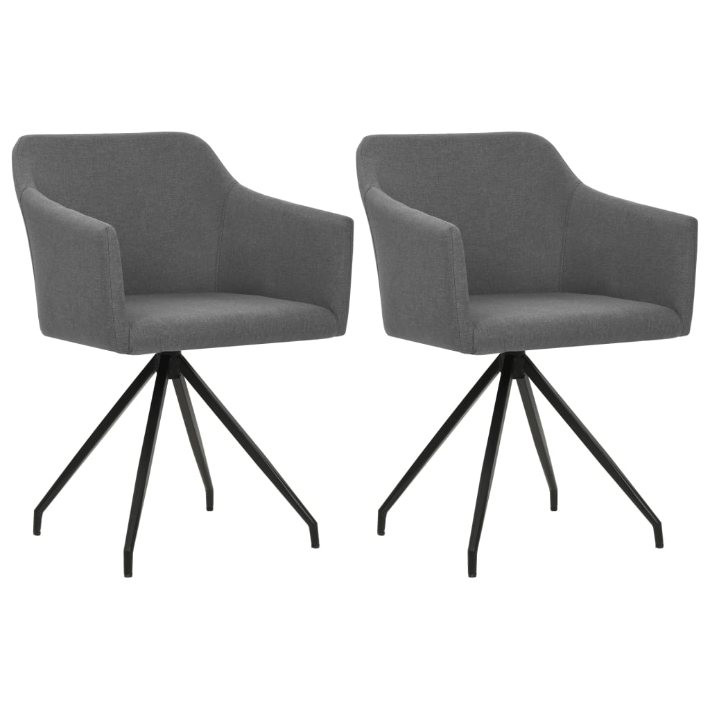 Eetkamerstoelen 2 st draaibaar stof lichtgrijs Eetkamerstoelen 2 st draaibaar stof lichtgrijs