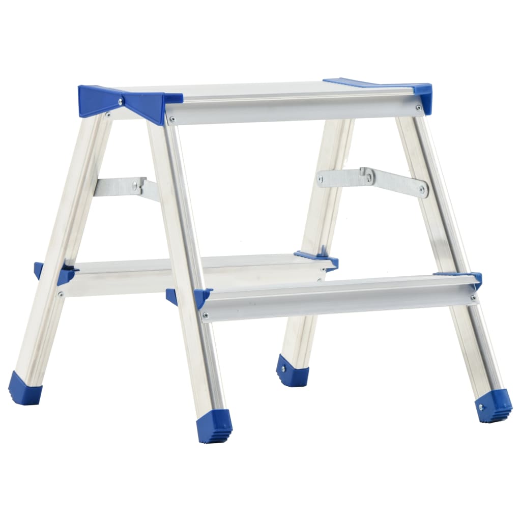 Huishoudtrap met 2 treden dubbelzijdig 44 cm aluminium Huishoudtrap met 2 treden dubbelzijdig 44 cm aluminium