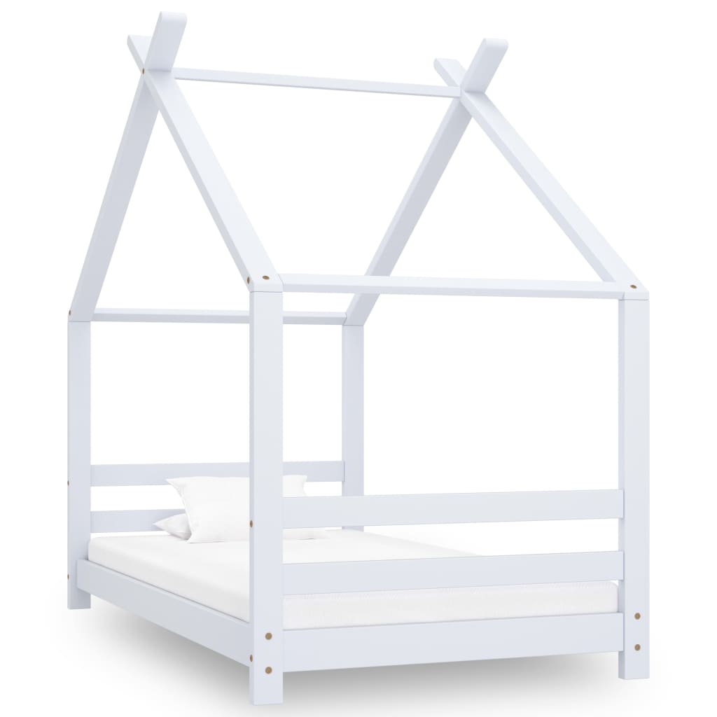 Kinderbedframe massief grenenhout wit 80x160 cm Kinderbedframe massief grenenhout wit 80x160 cm