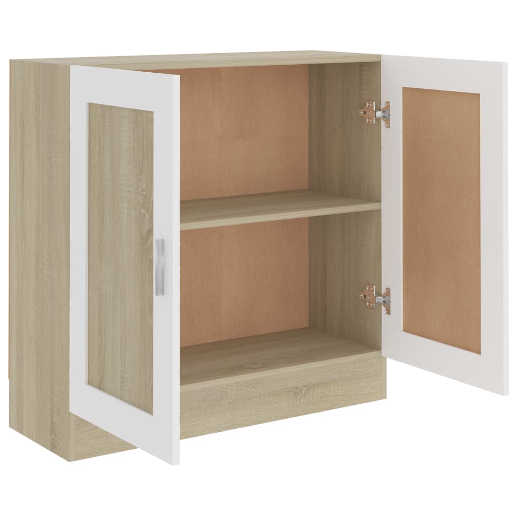 Boekenkast 82,5x30,5x80 cm spaanplaat wit sonoma eikenkleurig Boekenkast 82,5x30,5x80 cm spaanplaat wit sonoma eikenkleurig