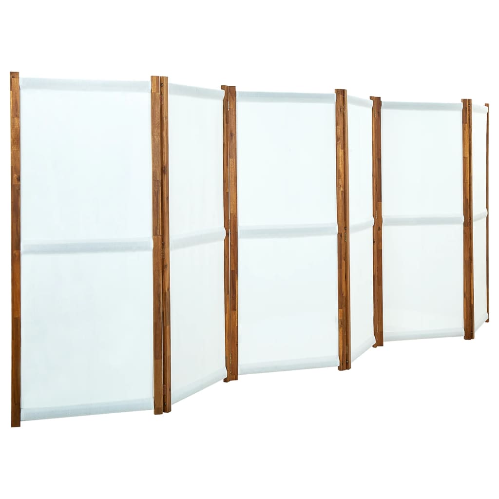 Kamerscherm met 6 panelen 420x170 cm crmewit Kamerscherm met 6 panelen 420x170 cm crmewit