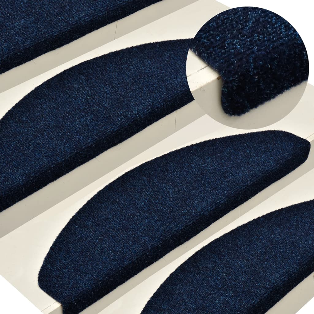 Trapmatten zelfklevend 10 st 56x17x3 cm naaldvilt marineblauw Trapmatten zelfklevend 10 st 56x17x3 cm naaldvilt marineblauw