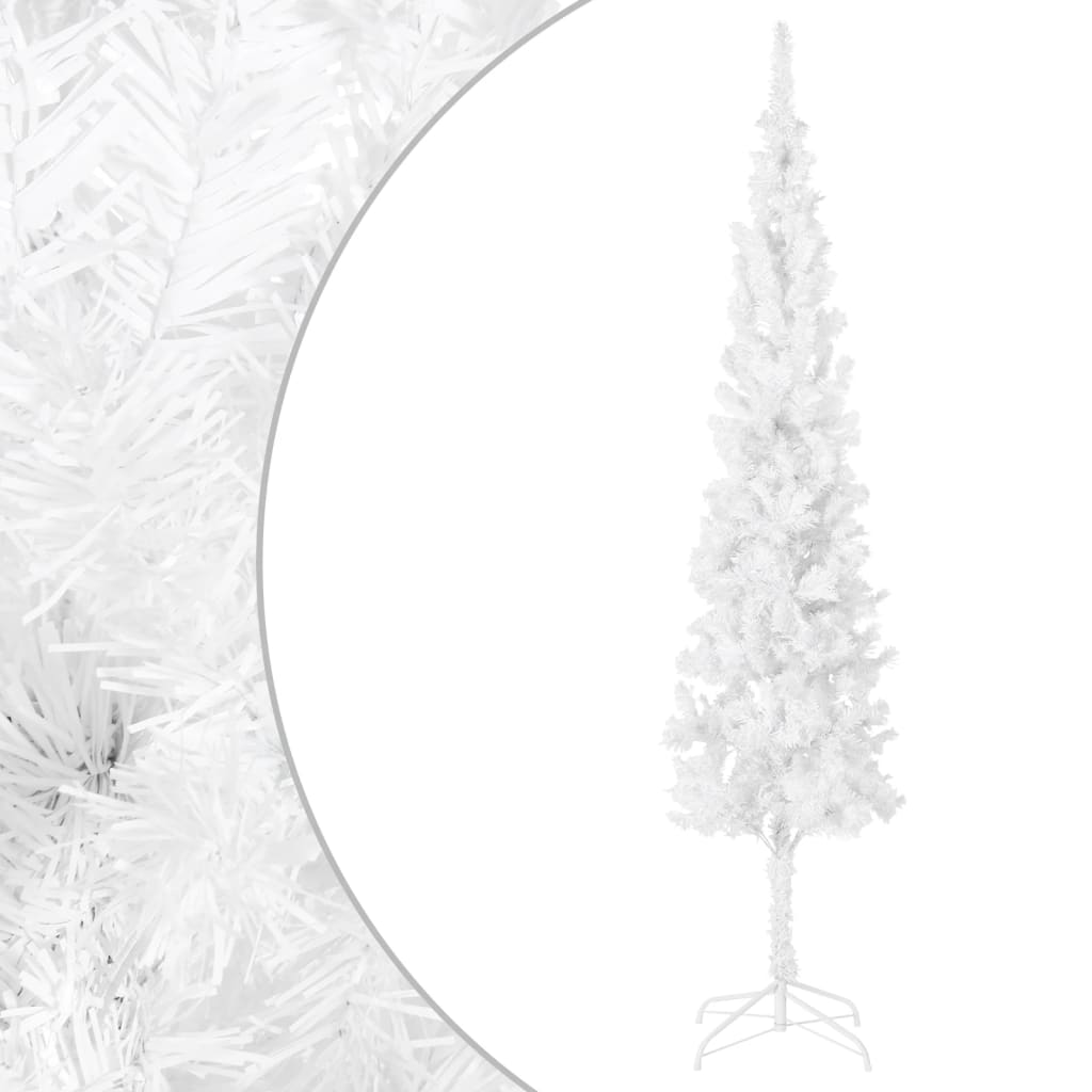 Kerstboom smal 210 cm wit