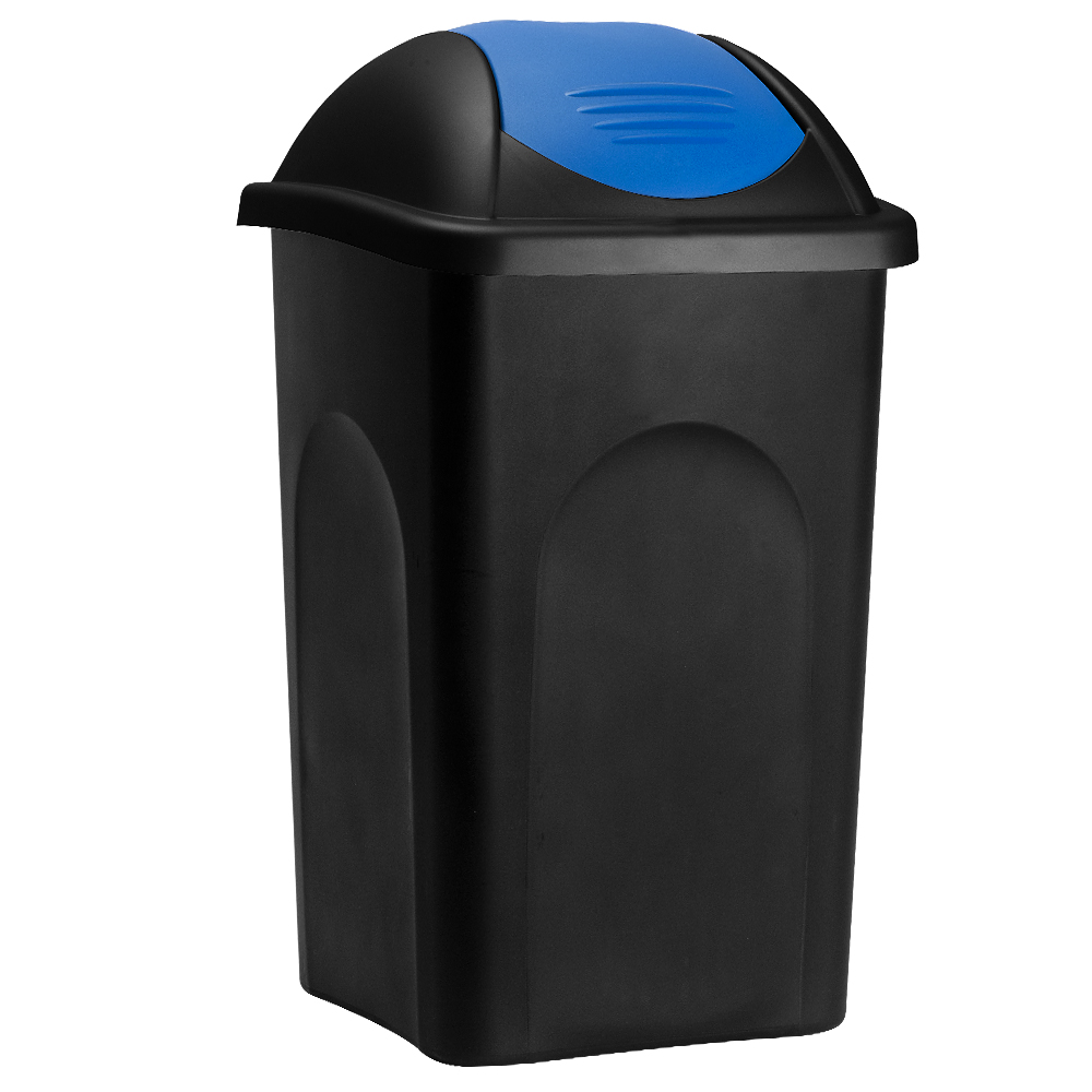 Deuba Afvalbak zwart/blauw 60 liter Deuba Afvalbak zwart/blauw 60 liter