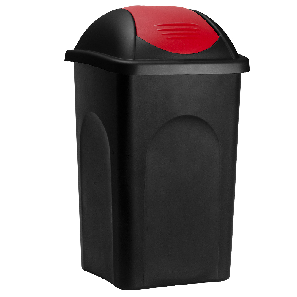 Deuba Afvalbak zwart/rood 60 liter Deuba Afvalbak zwart/rood 60 liter
