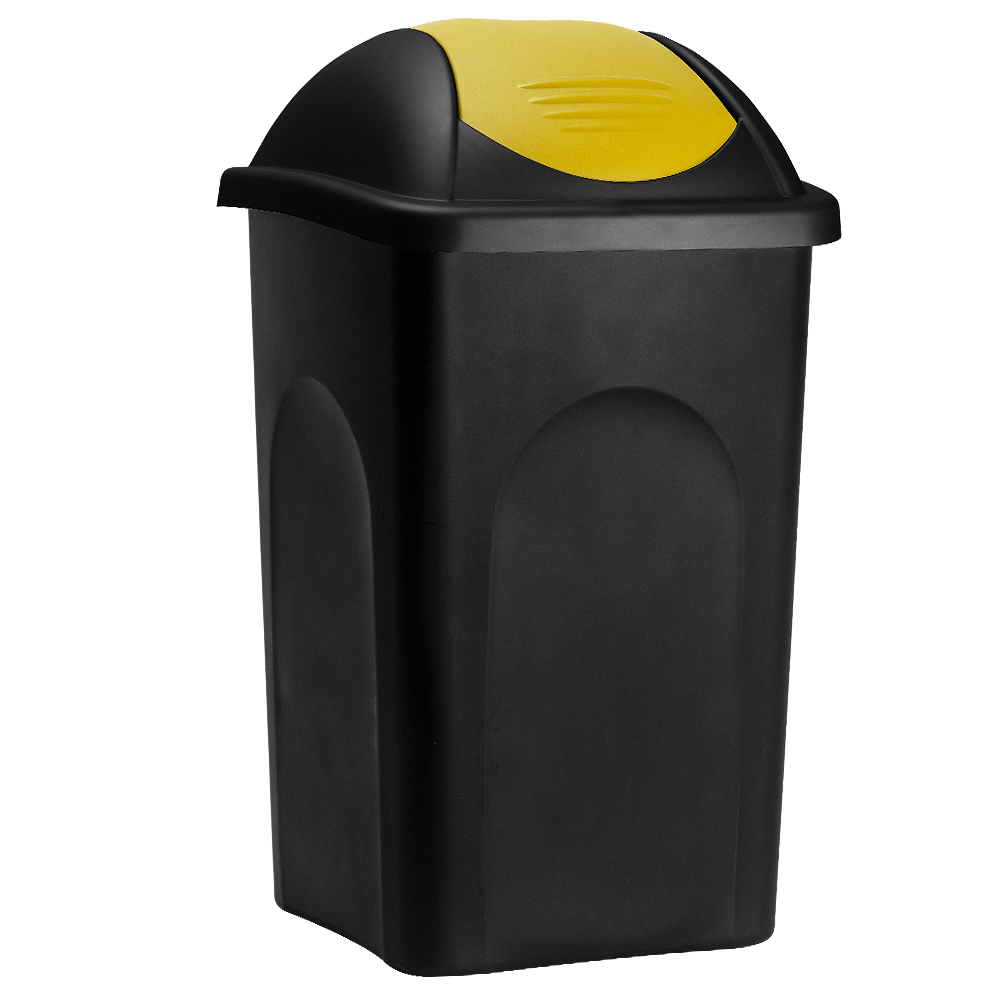Deuba Afvalbak zwart/geel 60 liter Deuba Afvalbak zwart/geel 60 liter