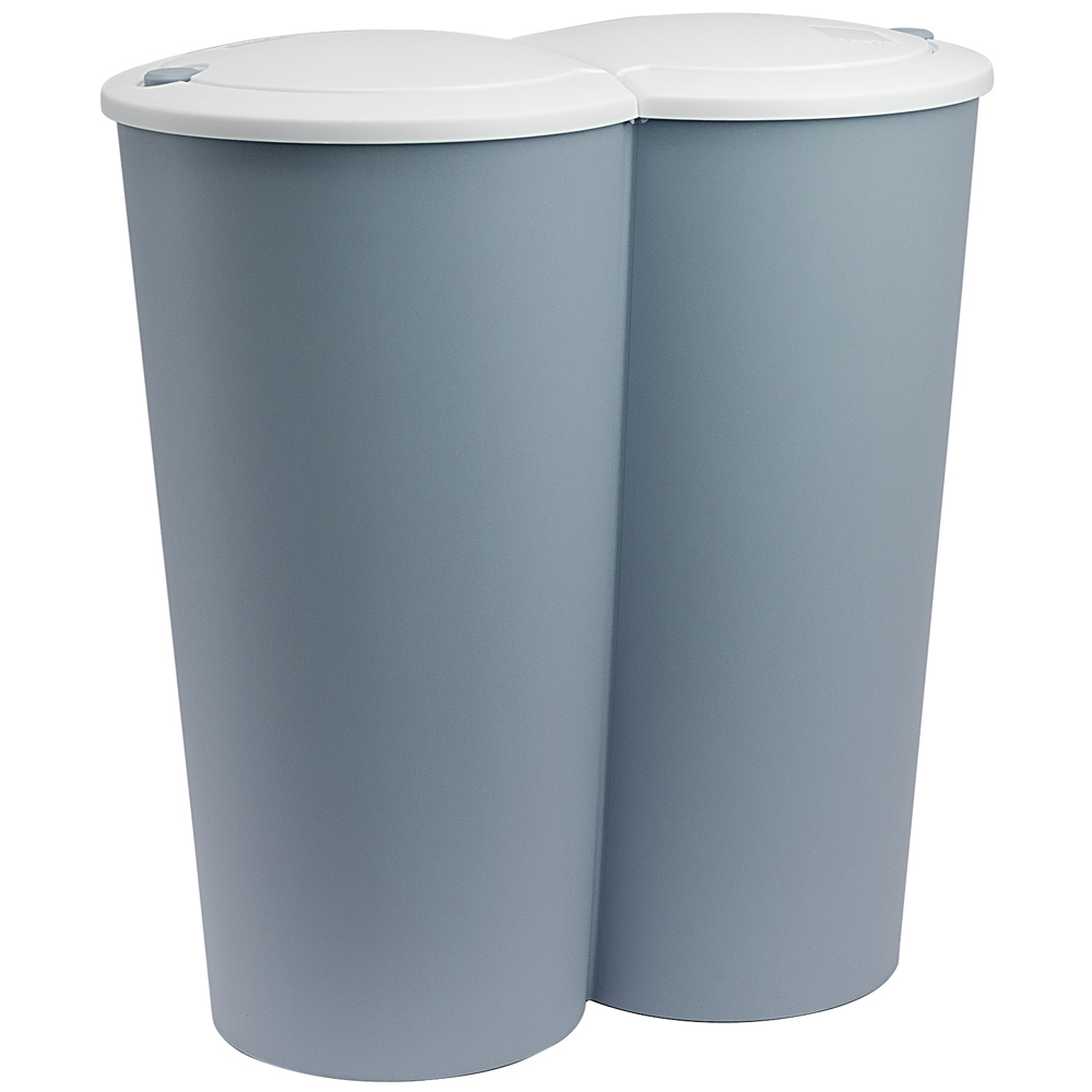 Dubbele vuilnisbak blauw, prullenbak, 2 x 25 liter Dubbele vuilnisbak blauw, prullenbak, 2 x 25 liter