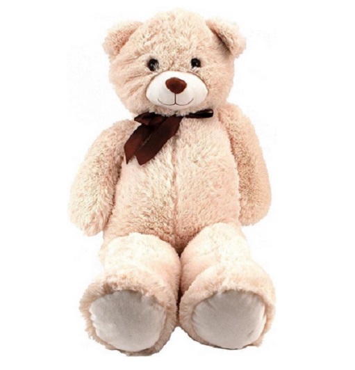 Knuffelbeer - Teddybeer met Strik 100 cm kleur creme Knuffelbeer - Teddybeer met Strik 100 cm kleur creme