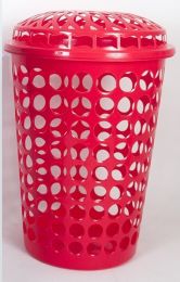 Wasmand kunststof kleur rood , inhoud 75 liter