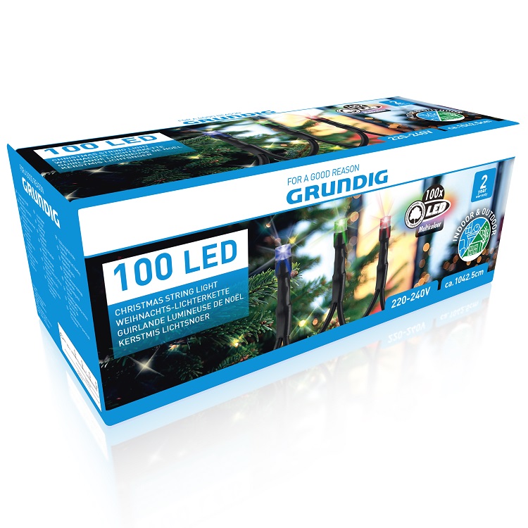 Grundig kerstverlichting led 10 meter 220V 100-delig voor binnen als buiten Grundig kerstverlichting led 10 meter 220V 100-delig voor binnen als buiten