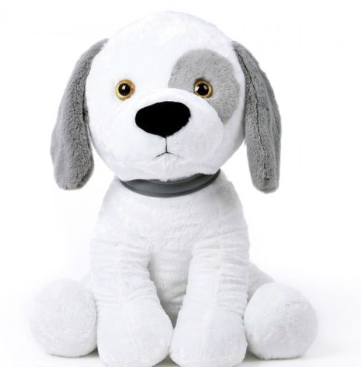 Pluche Hond 50 cm Wit-Grijs Pluche Hond 50 cm Wit-Grijs