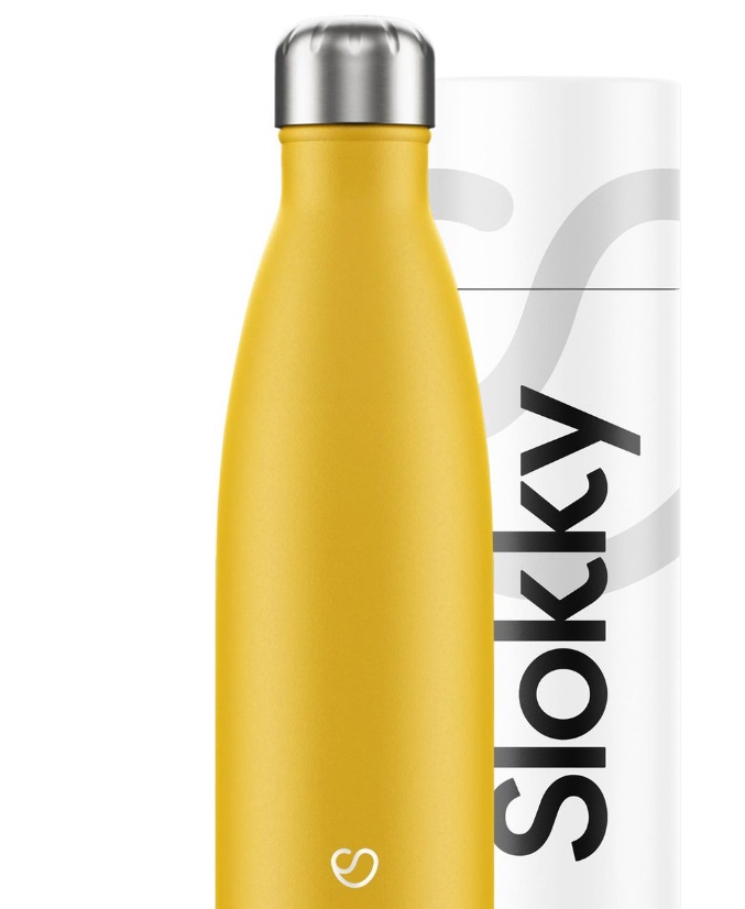 Slokky Matte Geel Thermosfles & Drinkfles - 500ml Slokky Matte Geel Thermosfles & Drinkfles - 500ml