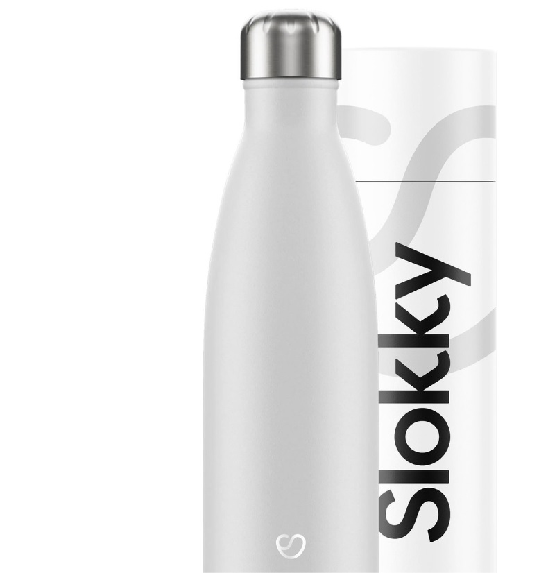Slokky Mono White Thermosfles & Drinkfles - 500ml Slokky Mono White Thermosfles & Drinkfles - 500ml